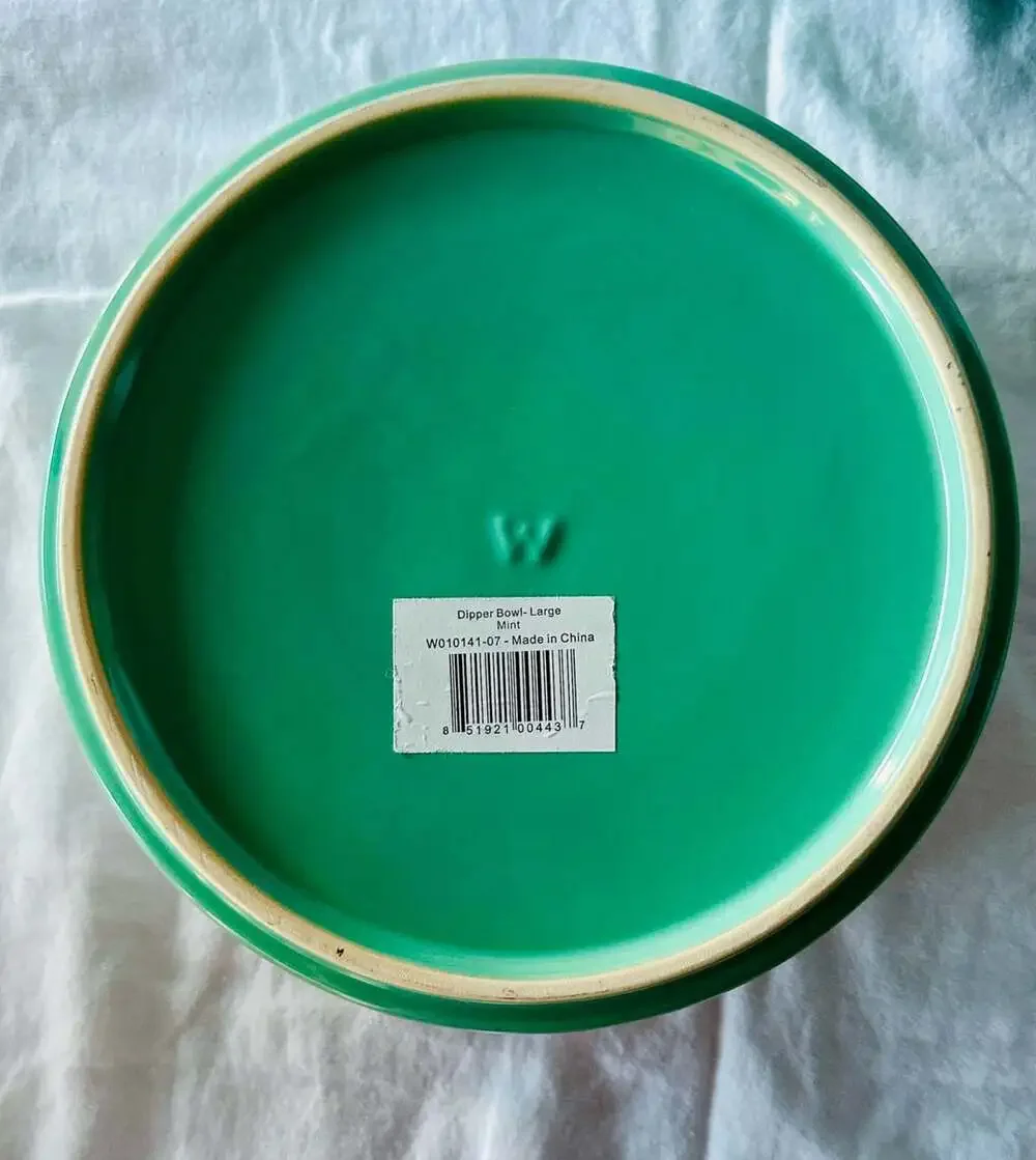 Rae Dunn Magenta Mint Ceramic Food and Water Pet Bowls Set